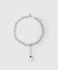 a silver bracelet with a spoon on it