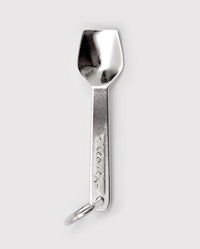 a spoon with a key ring attached to it